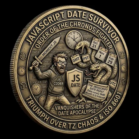 JavaScript Date Survivor challenge coin