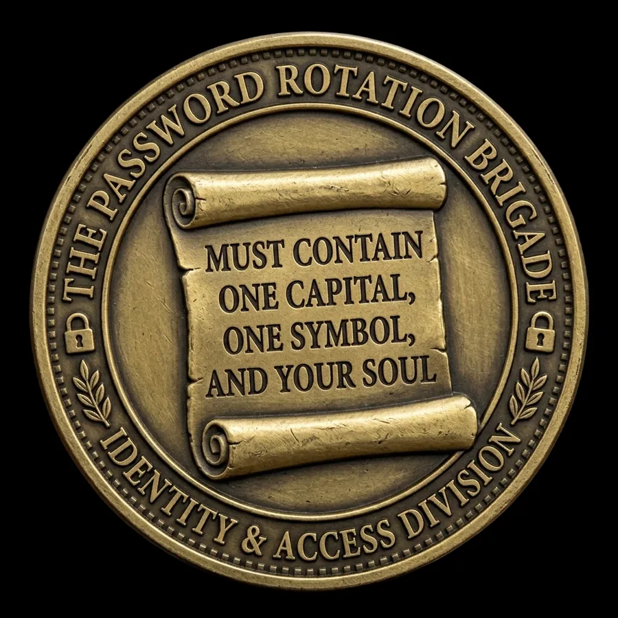 The Password Rotation Brigade challenge coin